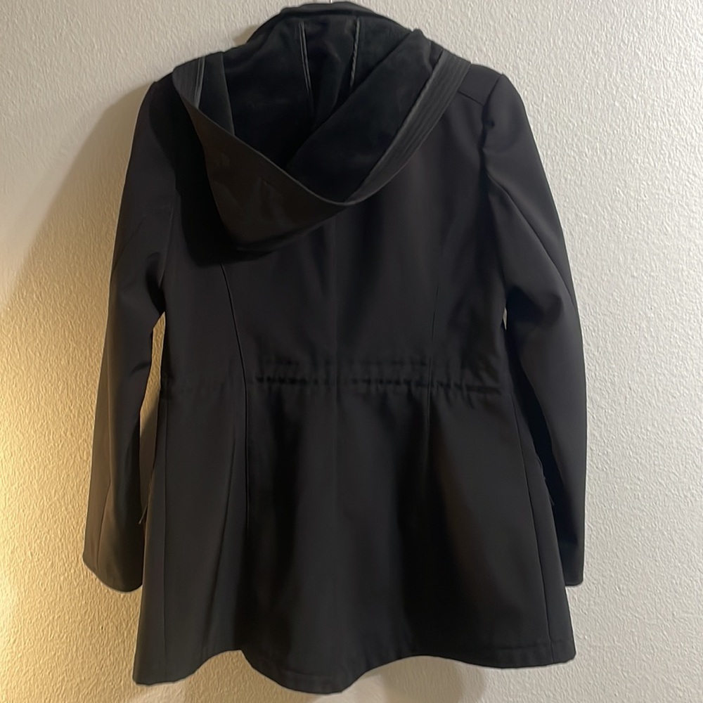 Via Spiga Water Repellant Hooded Softshell Jacket in Black - Sz S - Picture 10 of 11